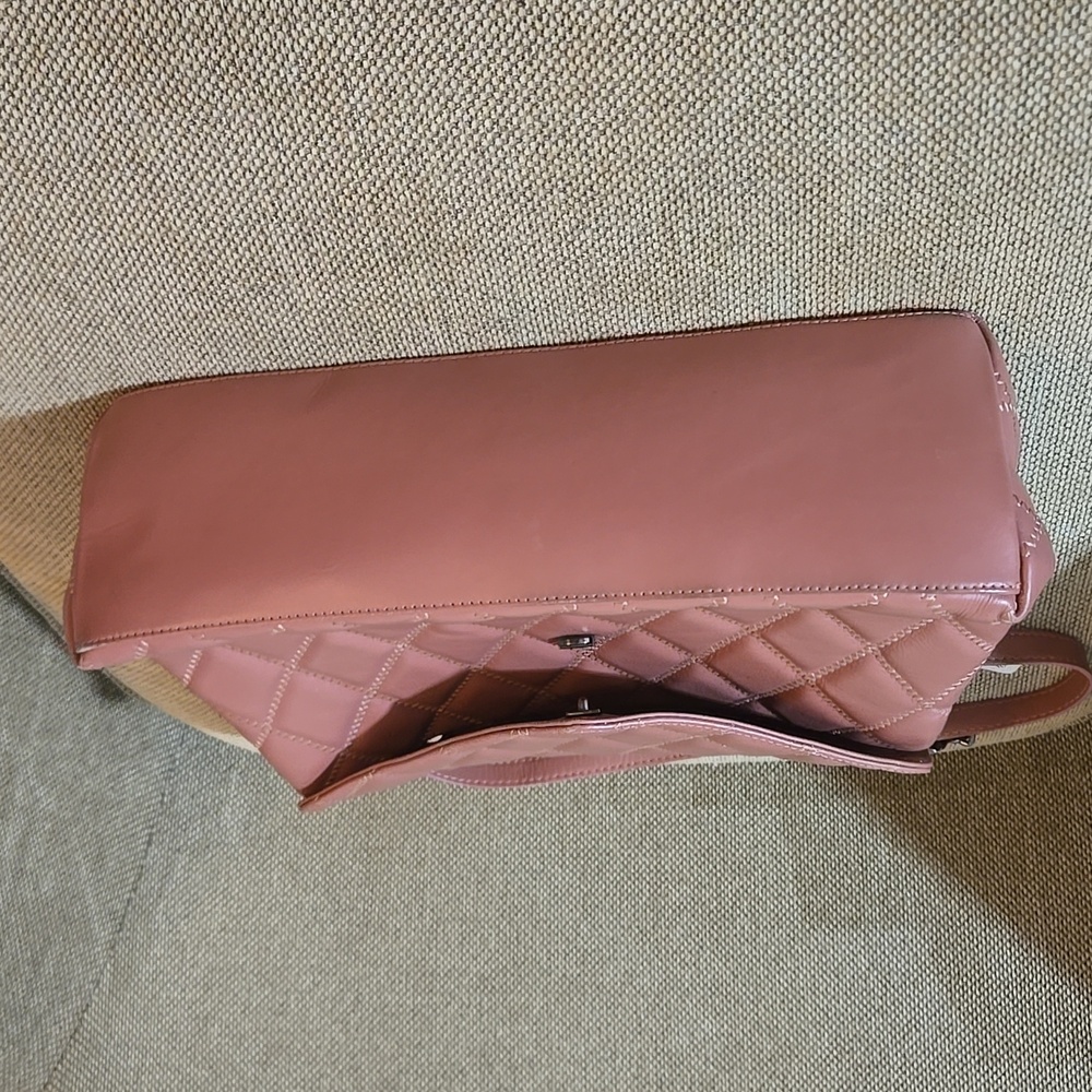 Roberta Rossi Nice Pink Quilted Shoulder Bag with Chain Detailing 15.5Wx9H - Picture 6 of 16